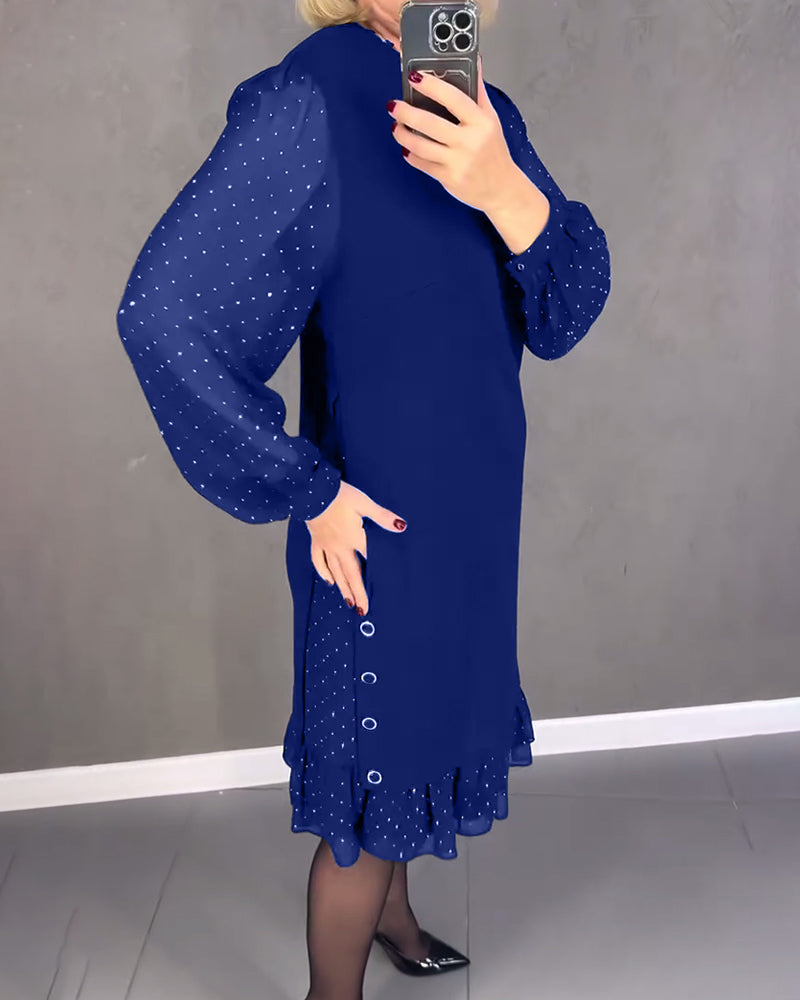 Aubrey | Long-sleeved polka dot dress
