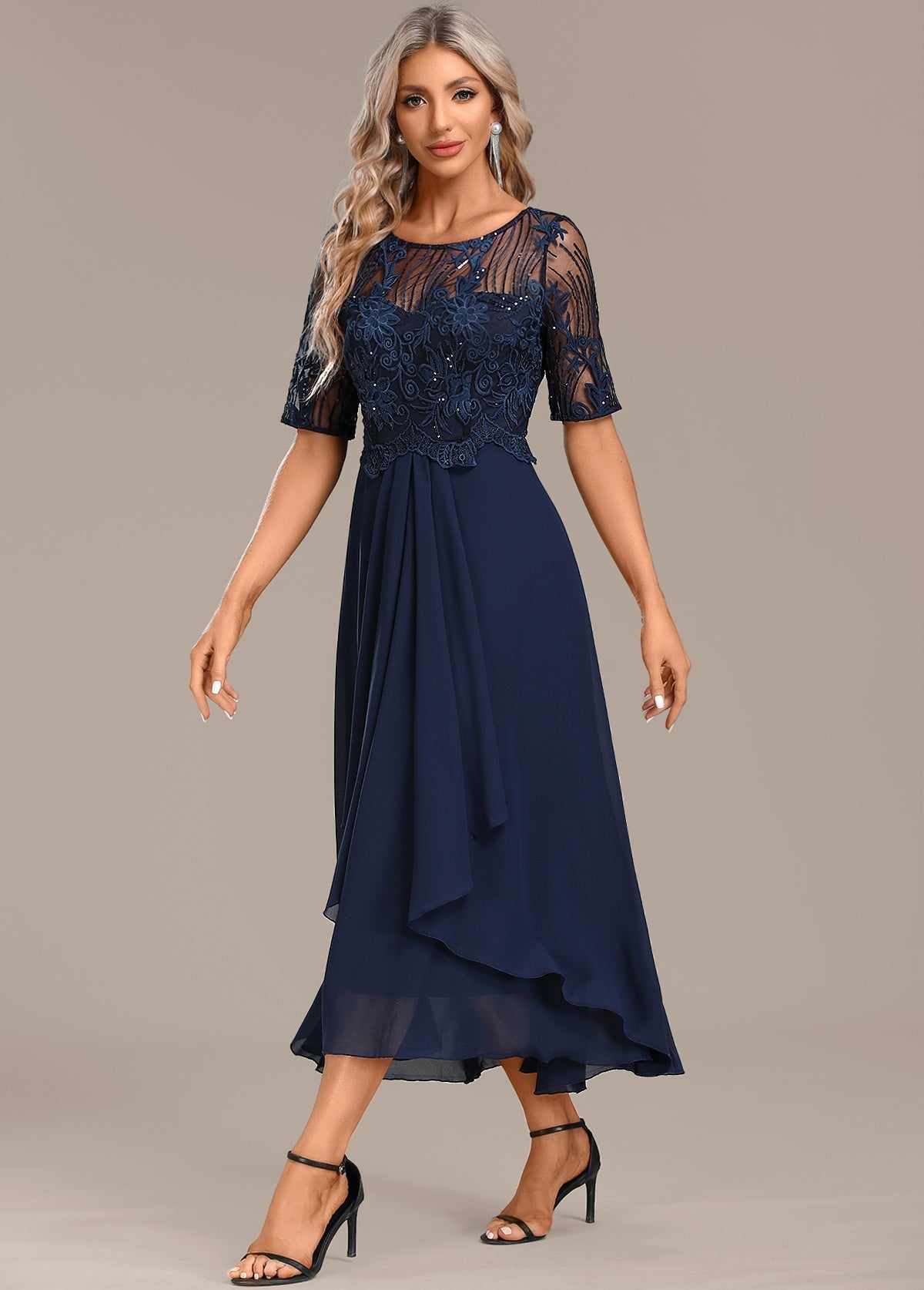 Sophie™ | Navy Lace Midi Dress