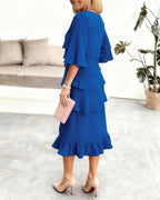 Charlotte™ | Elegant Split-Sleeve Midi Dress