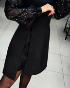 Elara™ | Sophisticated Sequin Sleeve Dress
