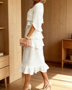 Charlotte™ | Elegant Split-Sleeve Midi Dress