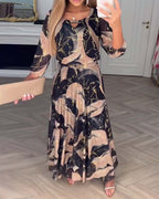 Marivelle™ |  Printed Waist-Defined Dress