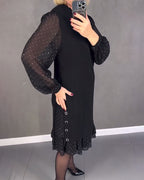 Aubrey | Long-sleeved polka dot dress