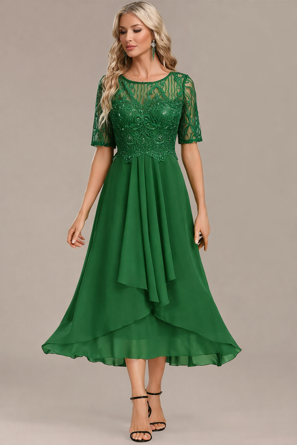 Sophie™ | Navy Lace Midi Dress