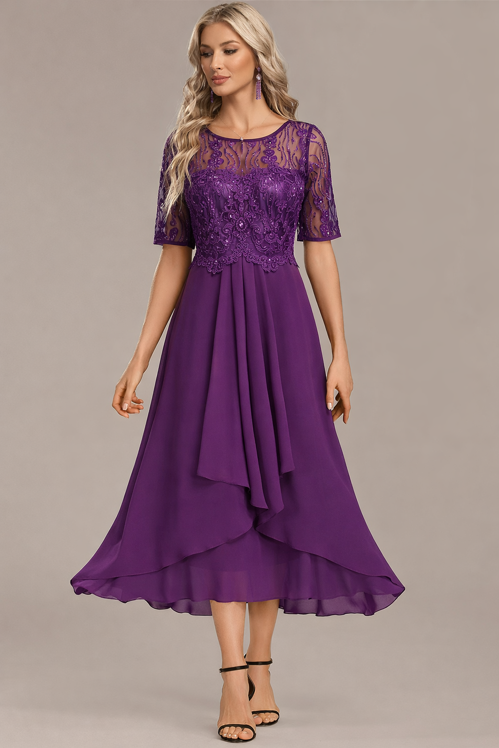 Sophie™ | Navy Lace Midi Dress