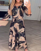 Marivelle™ |  Printed Waist-Defined Dress