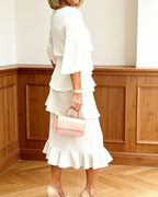 Charlotte™ | Elegant Split-Sleeve Midi Dress